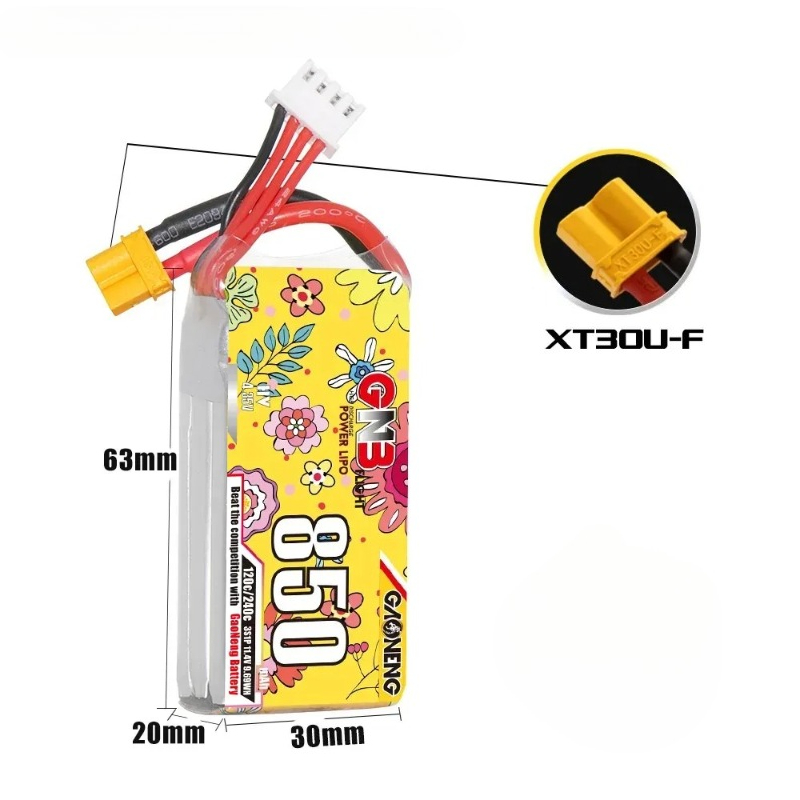 1pcs new GNB LiHV 3S 11.4V 850 - Drone Battery 3S recension och pris