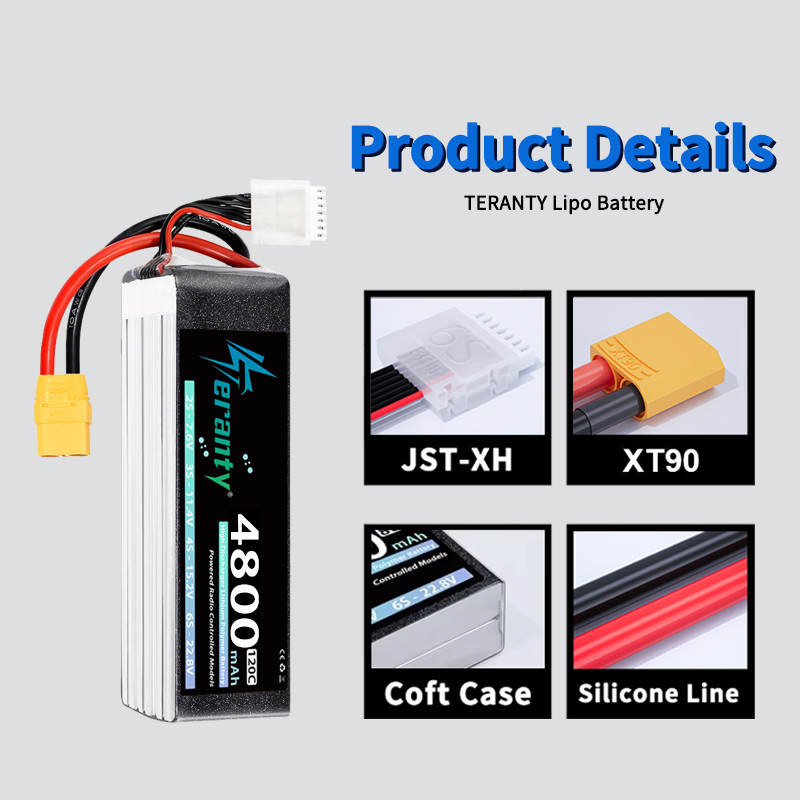 TERANTY 6S 4800mAh Lipo Batter - Drone Battery Connector recension och pris