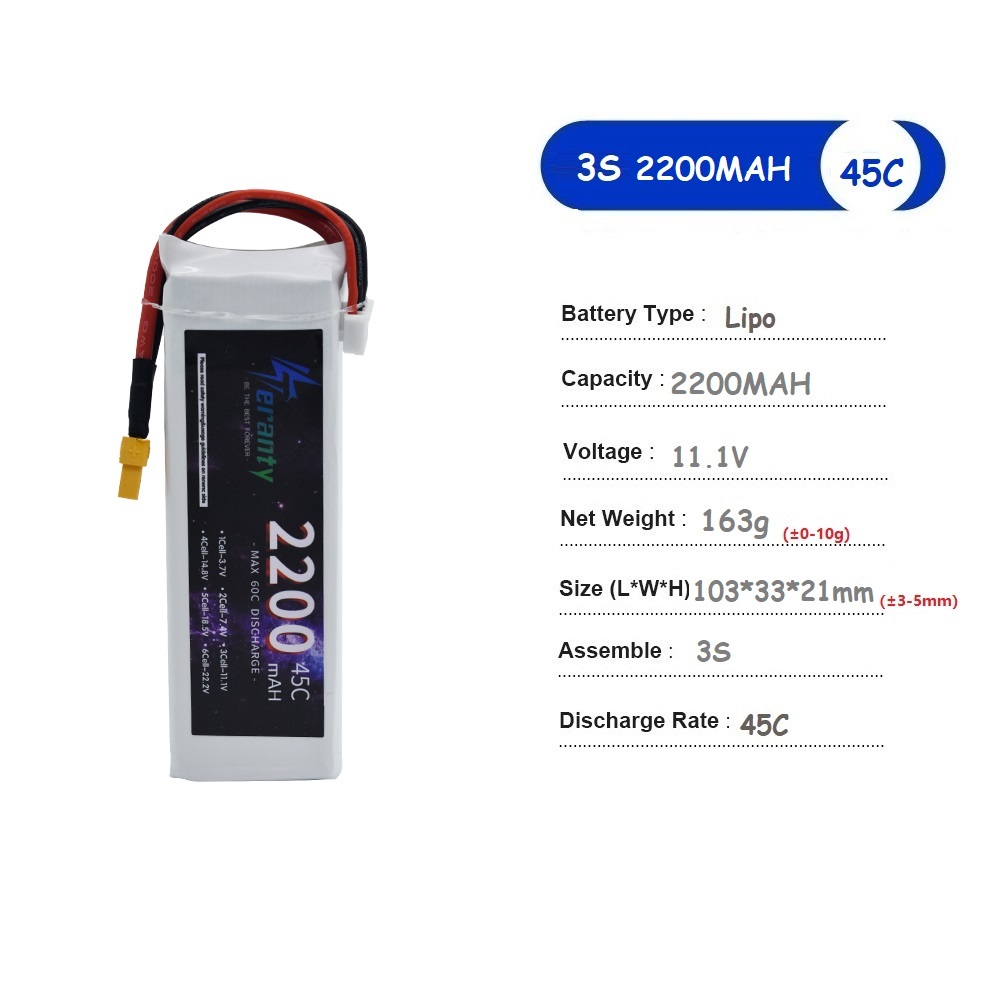 3S 11.1V Lipo Battery Deans XT - Drone Battery 3S recension och pris